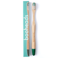 booheads - 1PK - Bamboo Toothbrush - Green | Biodegradable, bamboo and plant-based