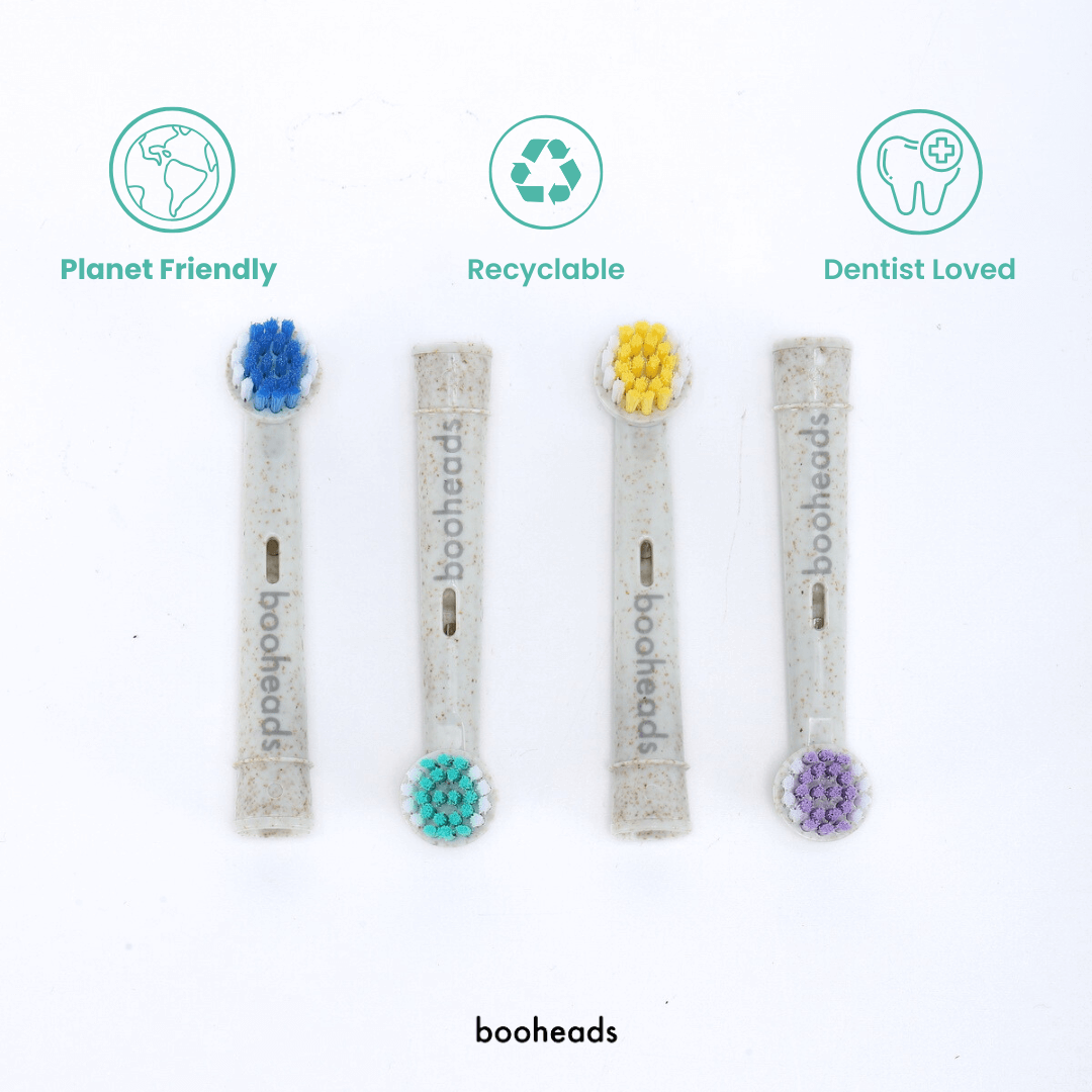 Oraboo - Wheat Straw Plant Based Electric Toothbrush Heads Compatible with OralB* 4PK