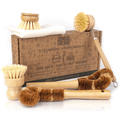 6-Piece Plastic-Free Dish Scrubbing Brush Set | Eco-Friendly & Vegan Scrubbers