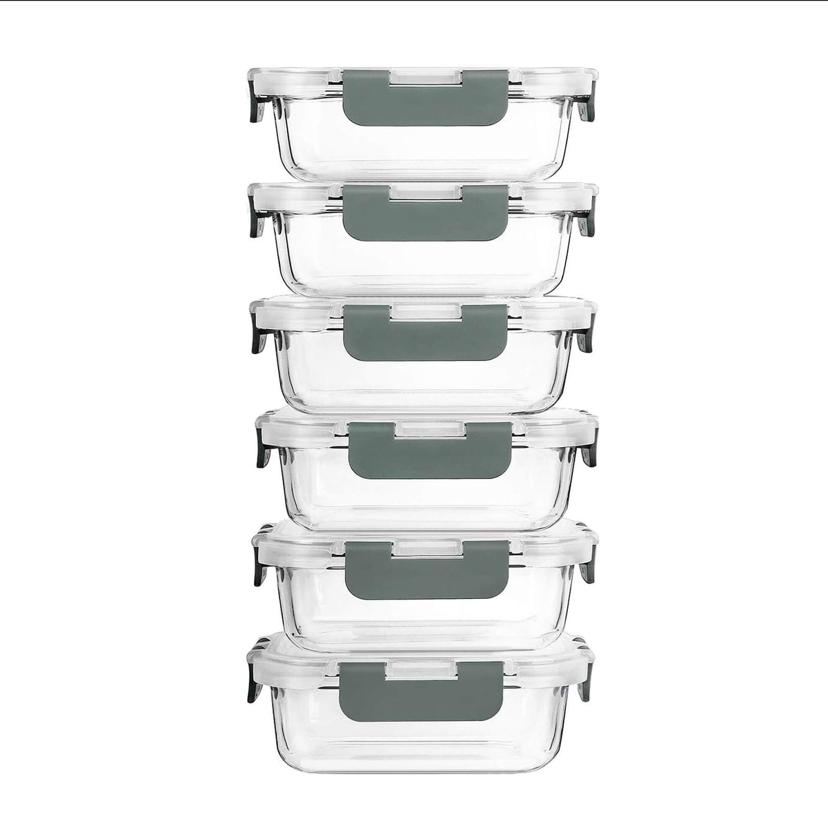 Glass Kids Meal Prep Containers with Airtight Lids [6 pack]