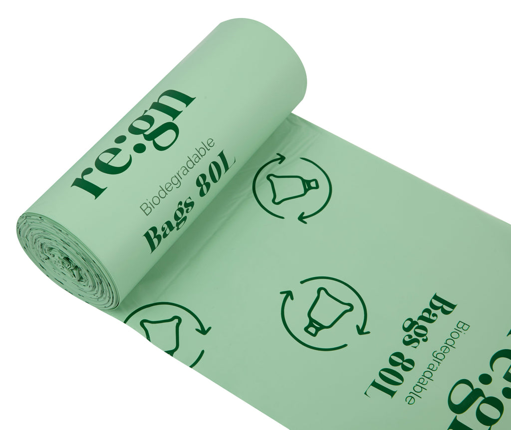 80L Biodegradable Eco Friendly Bin Bags, Eco Waste Disposal - 20 Pack
