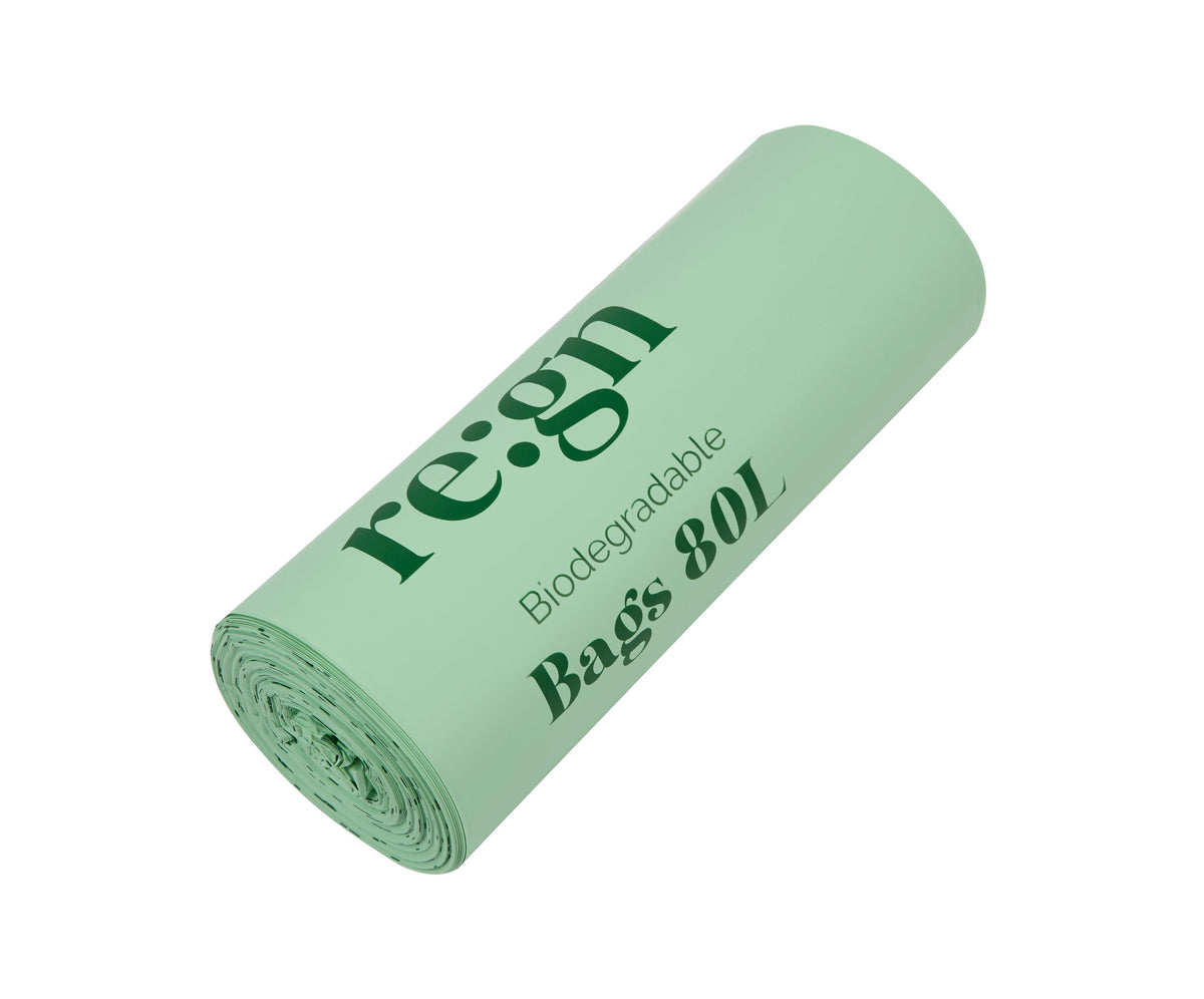 80L Biodegradable Eco Friendly Bin Bags, Eco Waste Disposal - 20 Pack