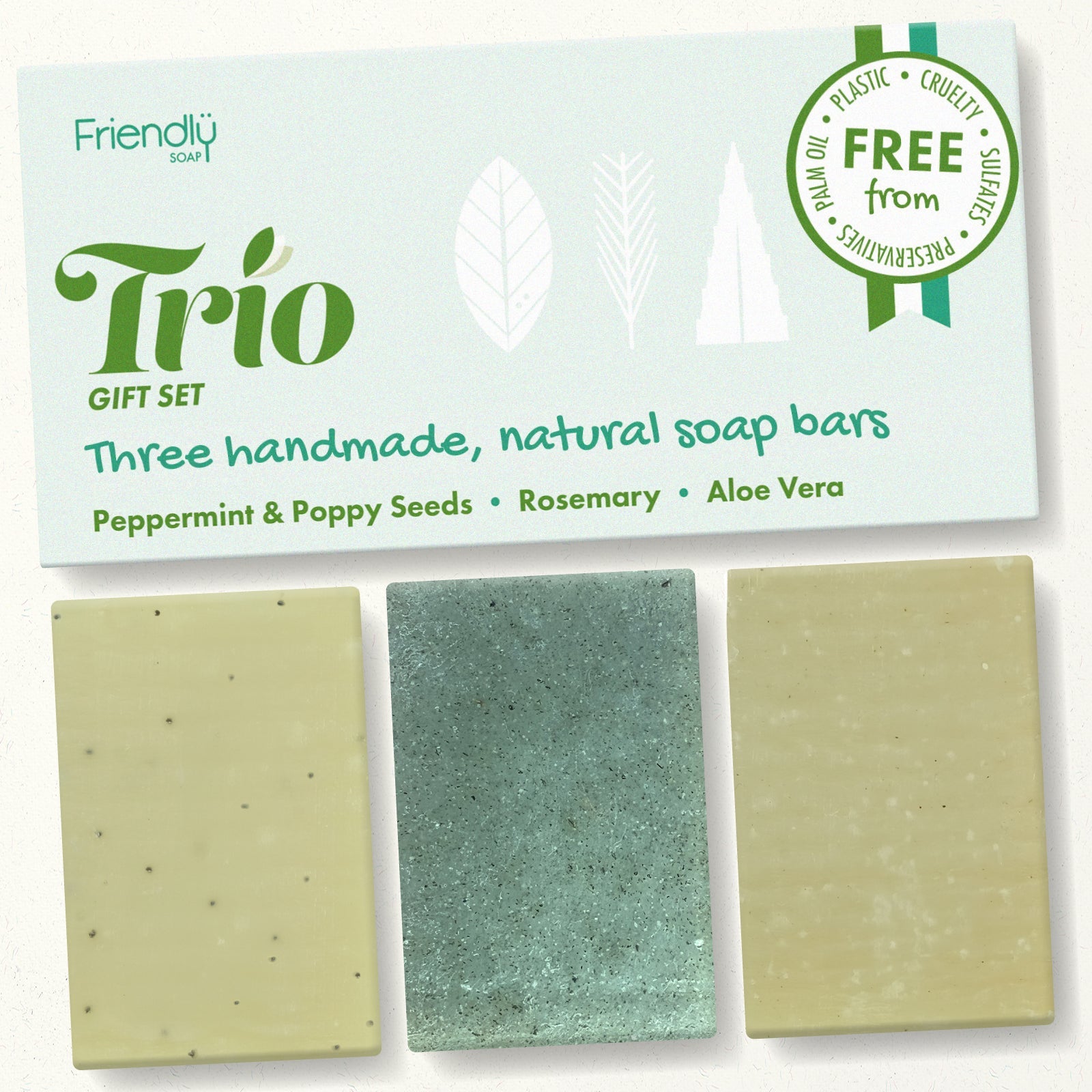 Trio Gift Set - Peppermint & Poppy Seeds, Rosemary, Aloe Vera