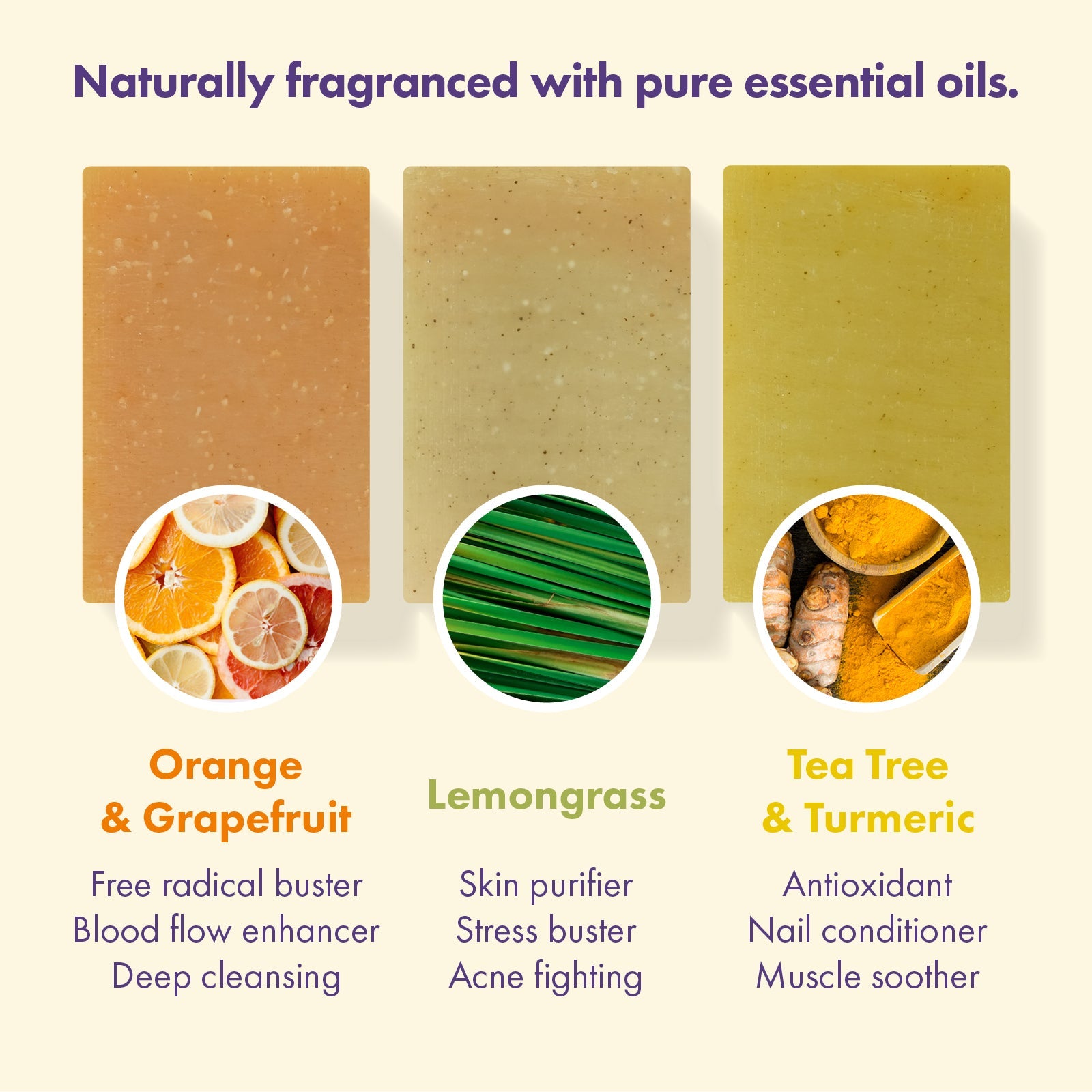 Trio Gift Set - Orange & Grapefruit, Lemongrass, Tea Tree & Turmeric