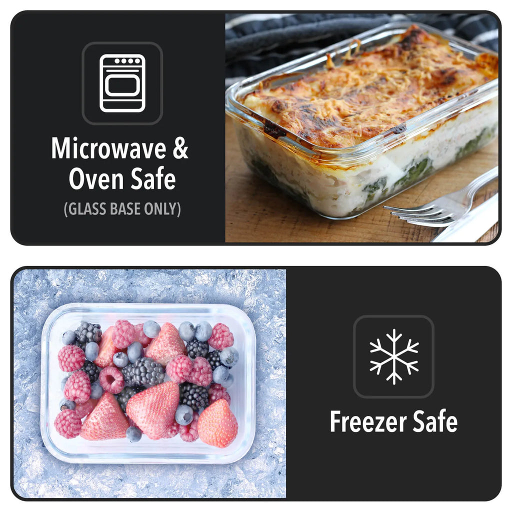 Glass Containers with Airtight Lids - [5 Pack]