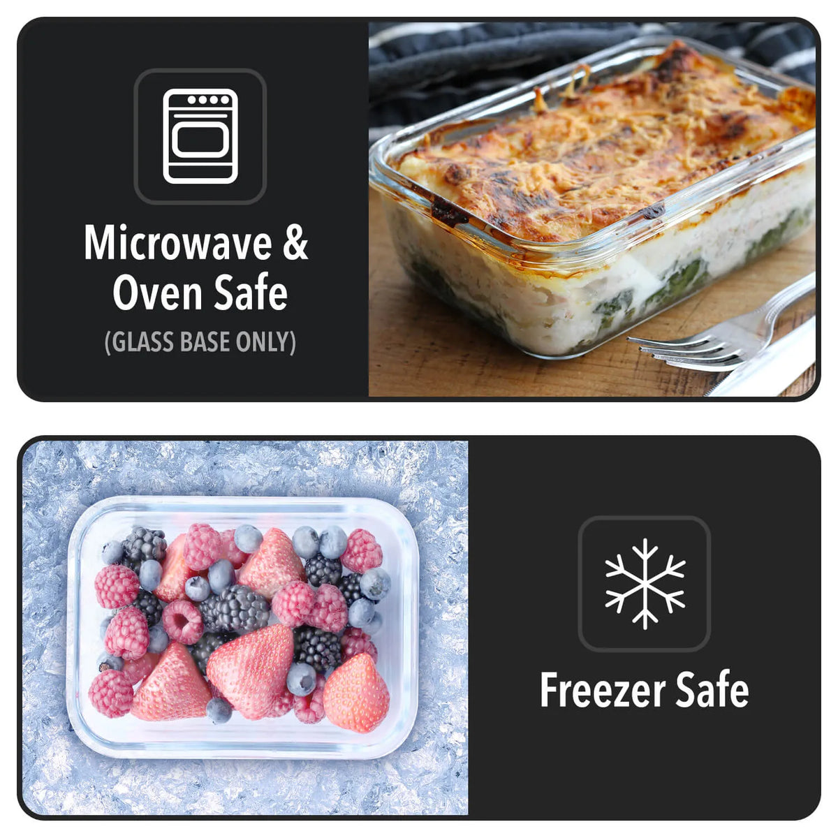 Glass Containers with Airtight Lids - [5 Pack]
