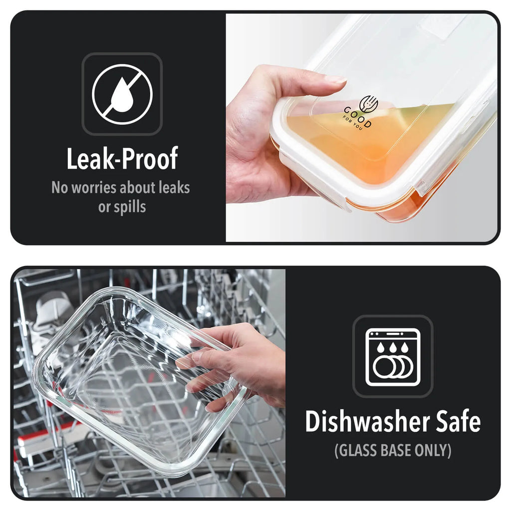 Glass Containers with Airtight Lids - [5 Pack]