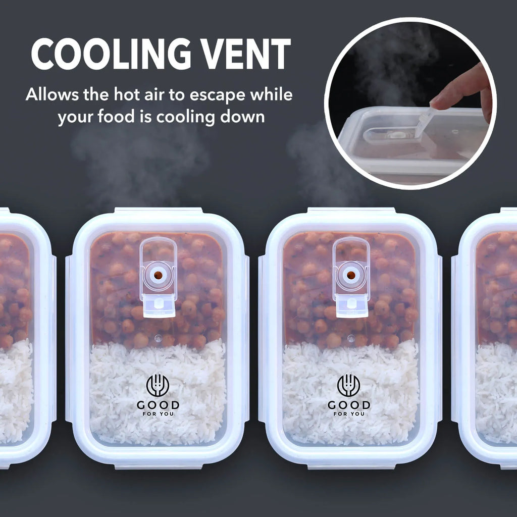 Glass Containers with Airtight Lids - [5 Pack]