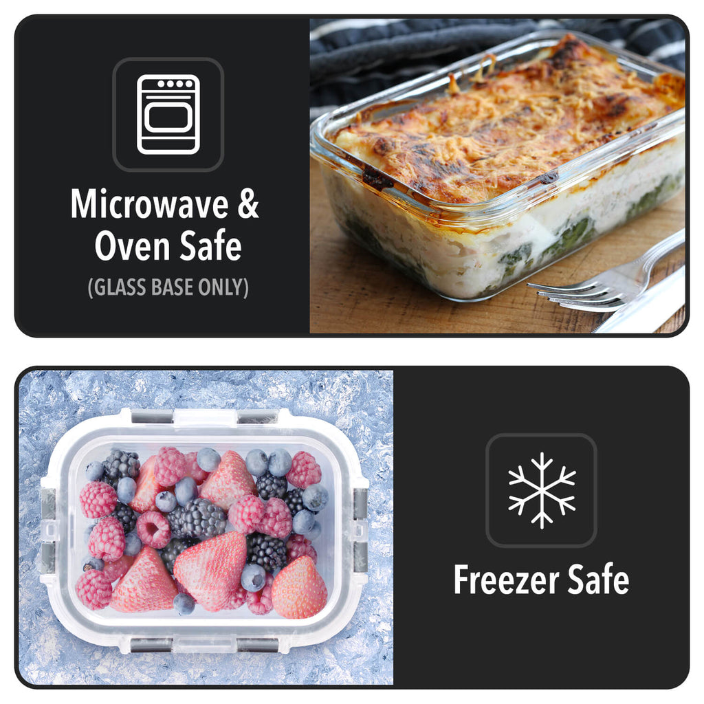 Glass Kids Meal Prep Containers with Airtight Lids [6 pack]