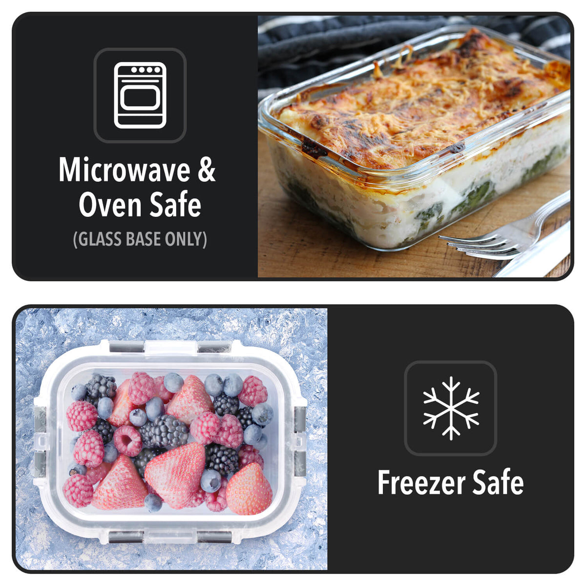 Glass Kids Meal Prep Containers with Airtight Lids [6 pack]