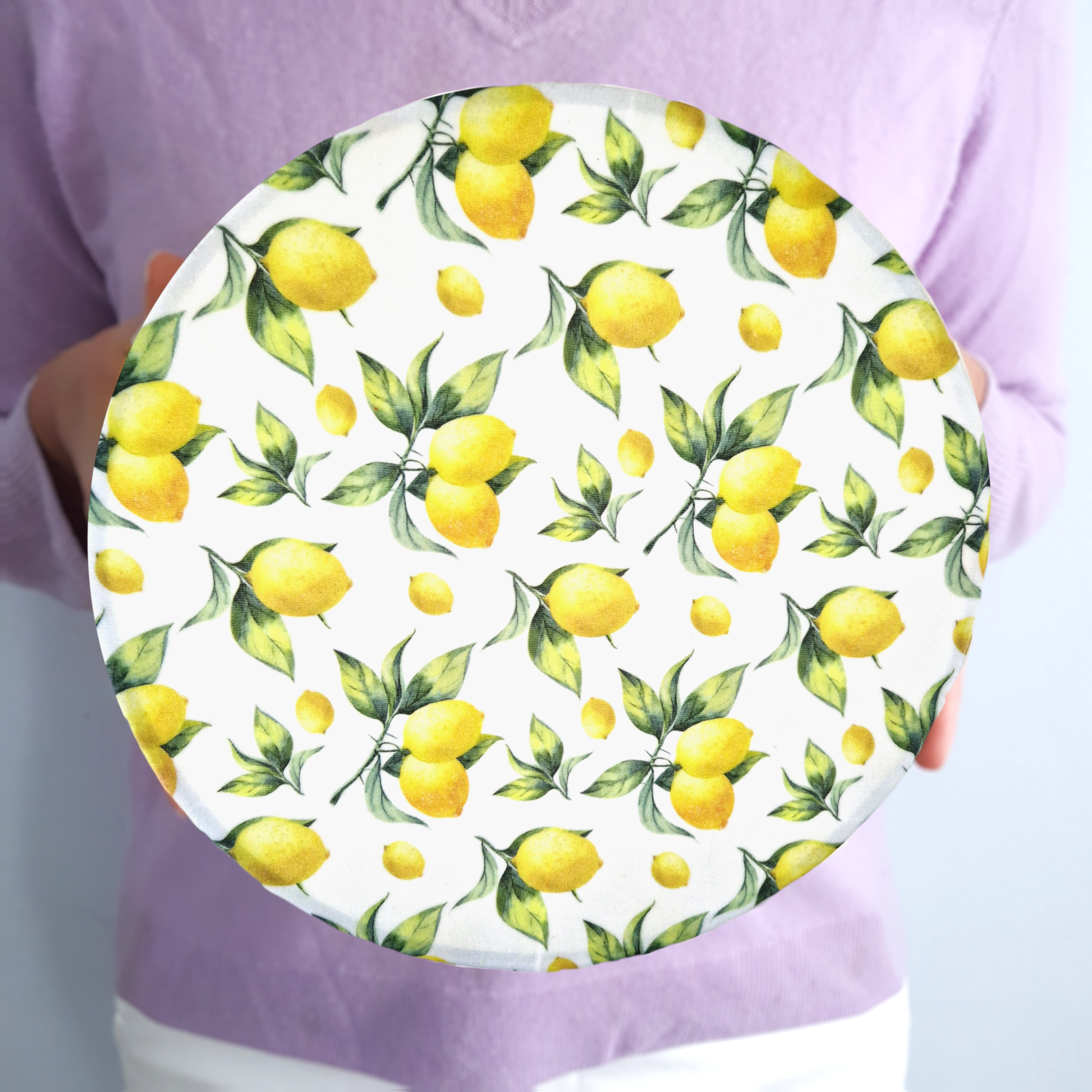 *Set of 2 Large Handmade Beeswax Wraps | Lemony Bees