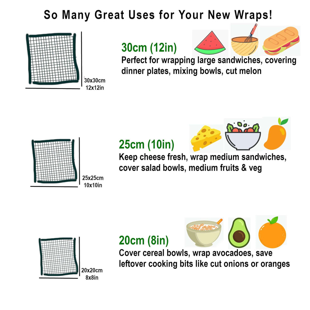 *Set of 3 Handmade Beeswax Wraps | Bee Happy