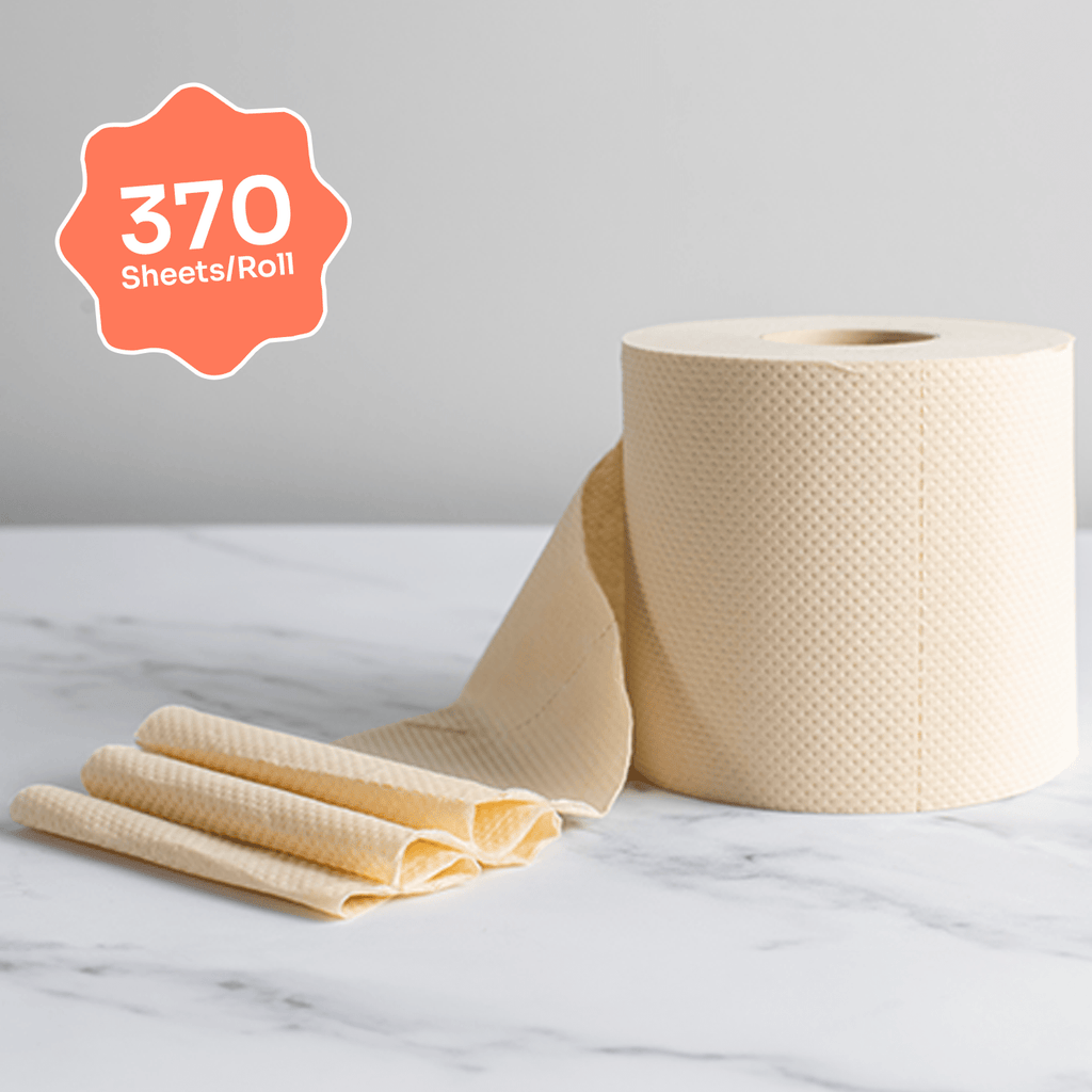 Bazoo Unbleached Bamboo Toilet Paper | 24 Rolls or 48 Rolls | 100% Bamboo, Plastic-Free