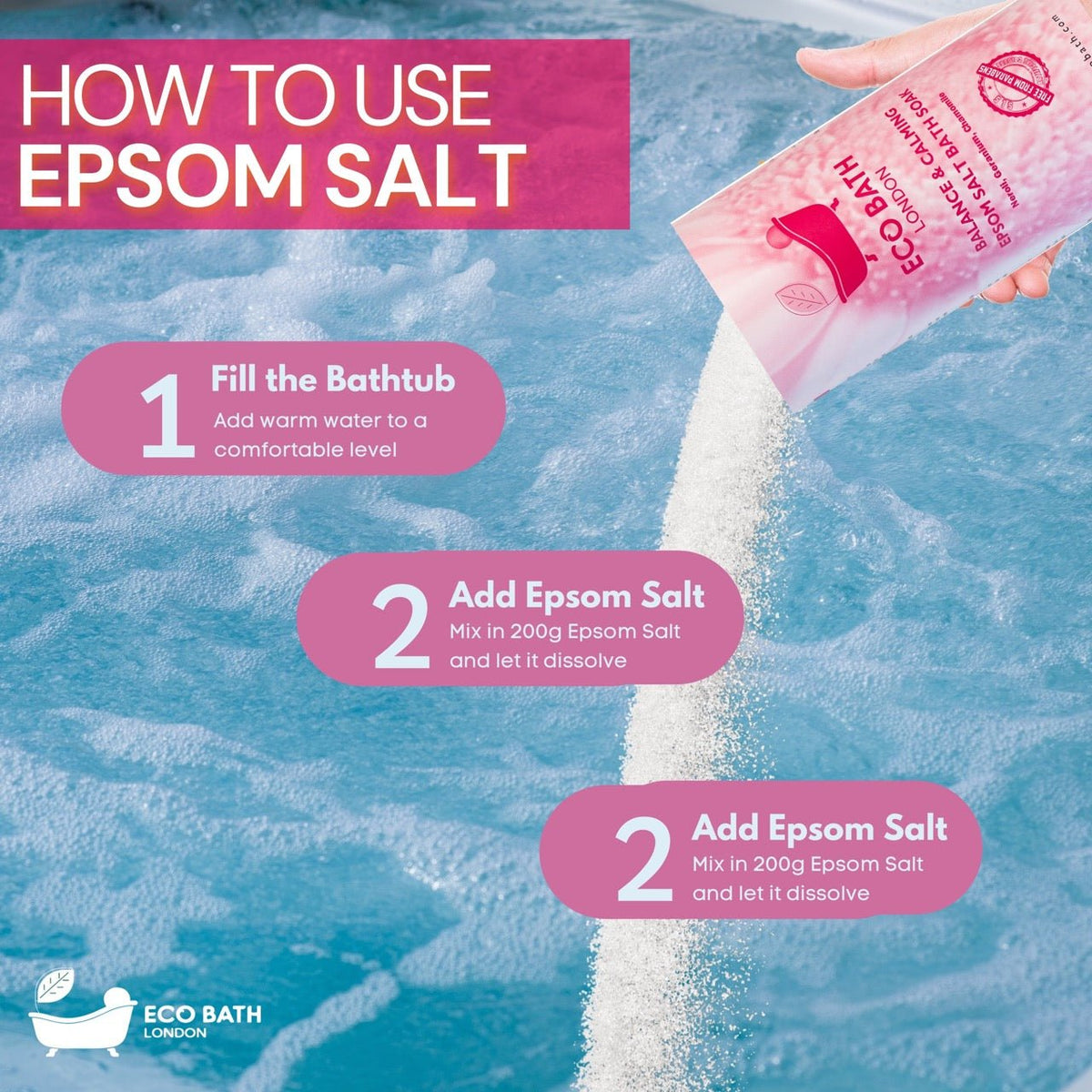 Eco Bath London Balance and Calming Epsom Salt Bath Soak - Tube