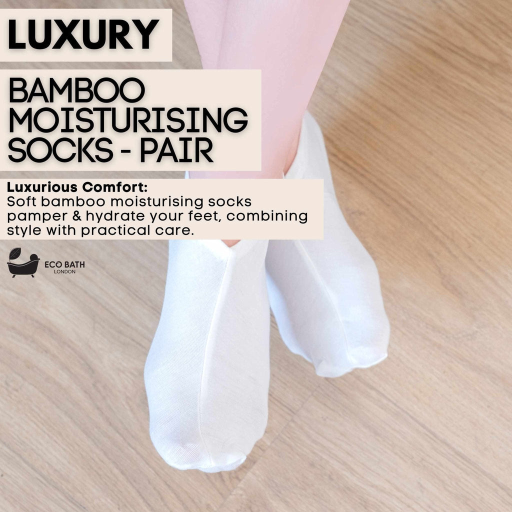 Eco Bath London Moisturising Socks - 1 Pair, Breathable Soft Foot Moisturiser Socks for Overnight Hydration