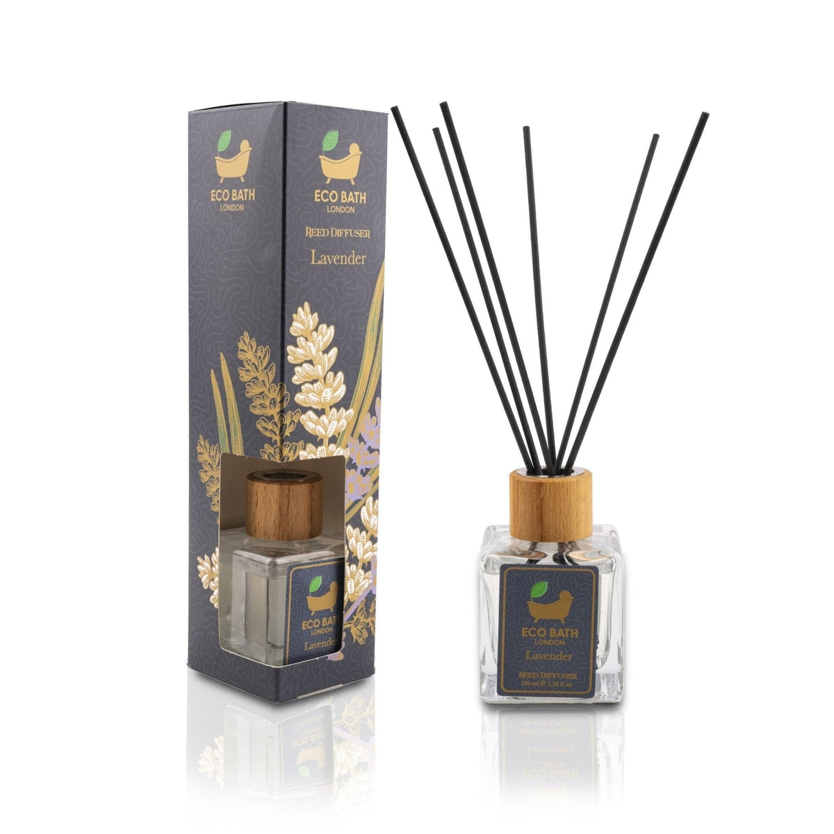 Eco Bath London Reed Diffuser Collection - Luxurious Home Fragrance, Long-Lasting Room Diffusers with Natural Essential Oils, 100ml (3.38 Fl.Oz), Multiple Scents Available