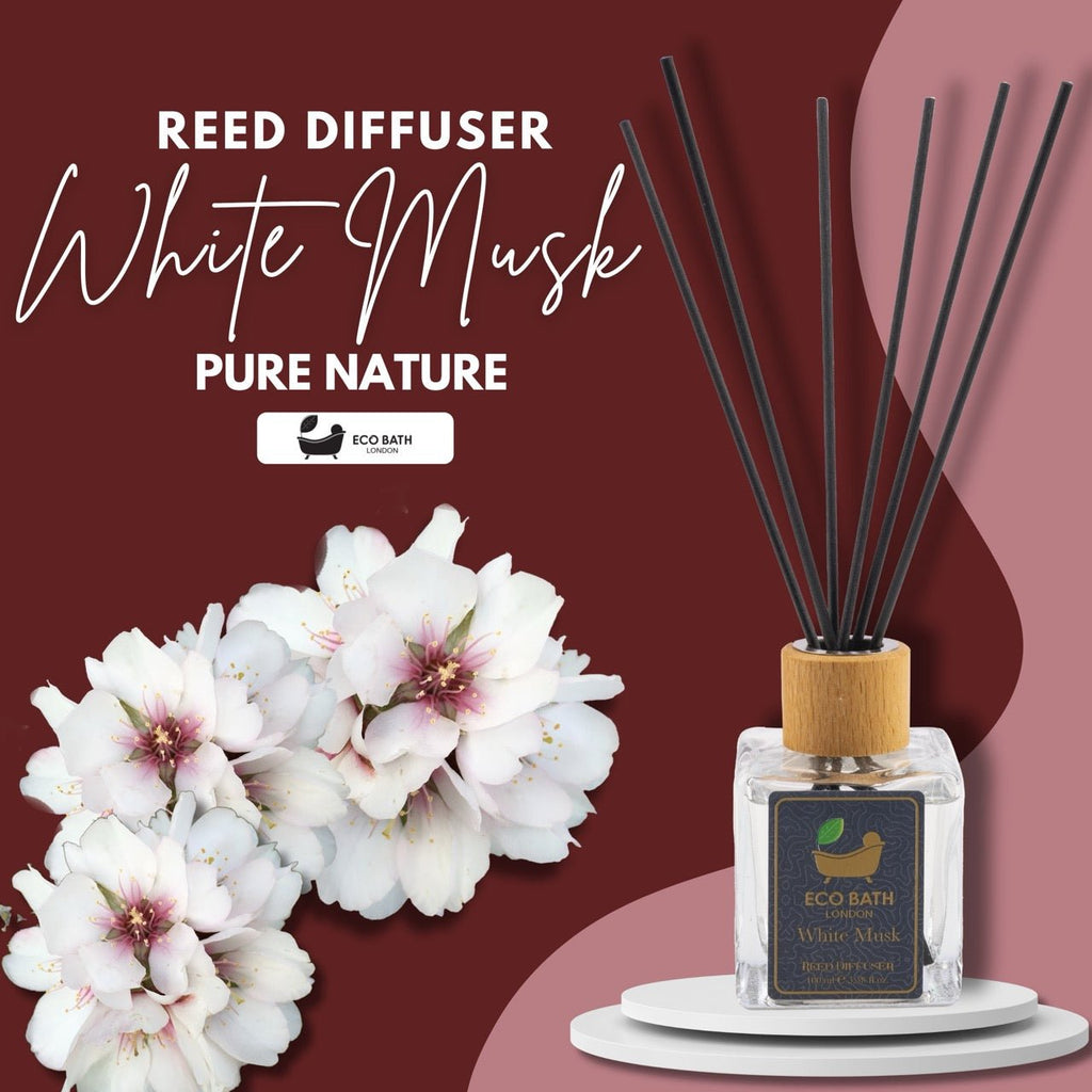 Eco Bath London Reed Diffuser Collection - Luxurious Home Fragrance, Long-Lasting Room Diffusers with Natural Essential Oils, 100ml (3.38 Fl.Oz), Multiple Scents Available