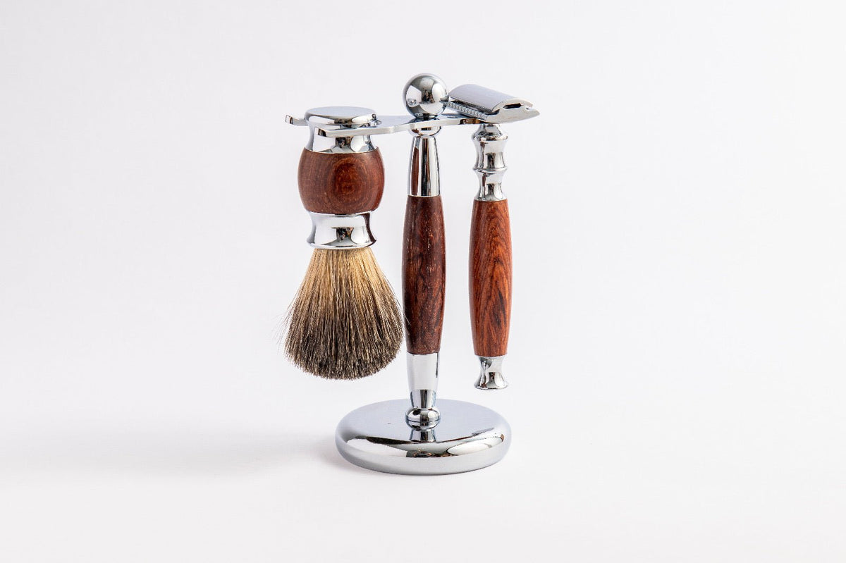 Eco Bath London Rose Wood Shaving Set
