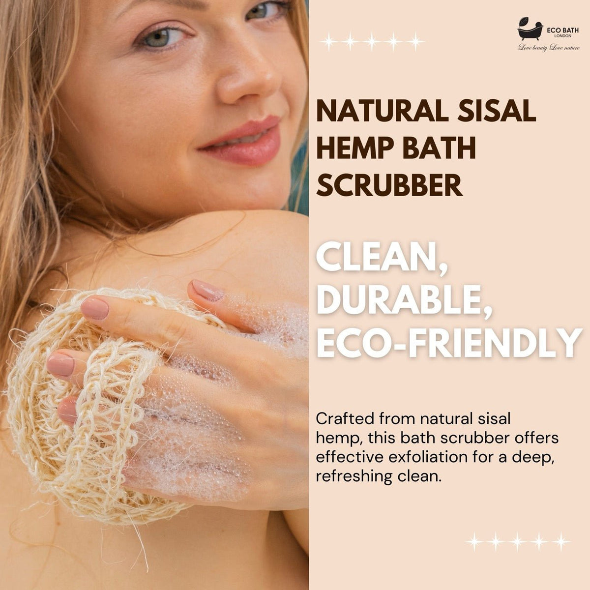 Eco Bath Natural Sisal Hemp Bath Scrubber