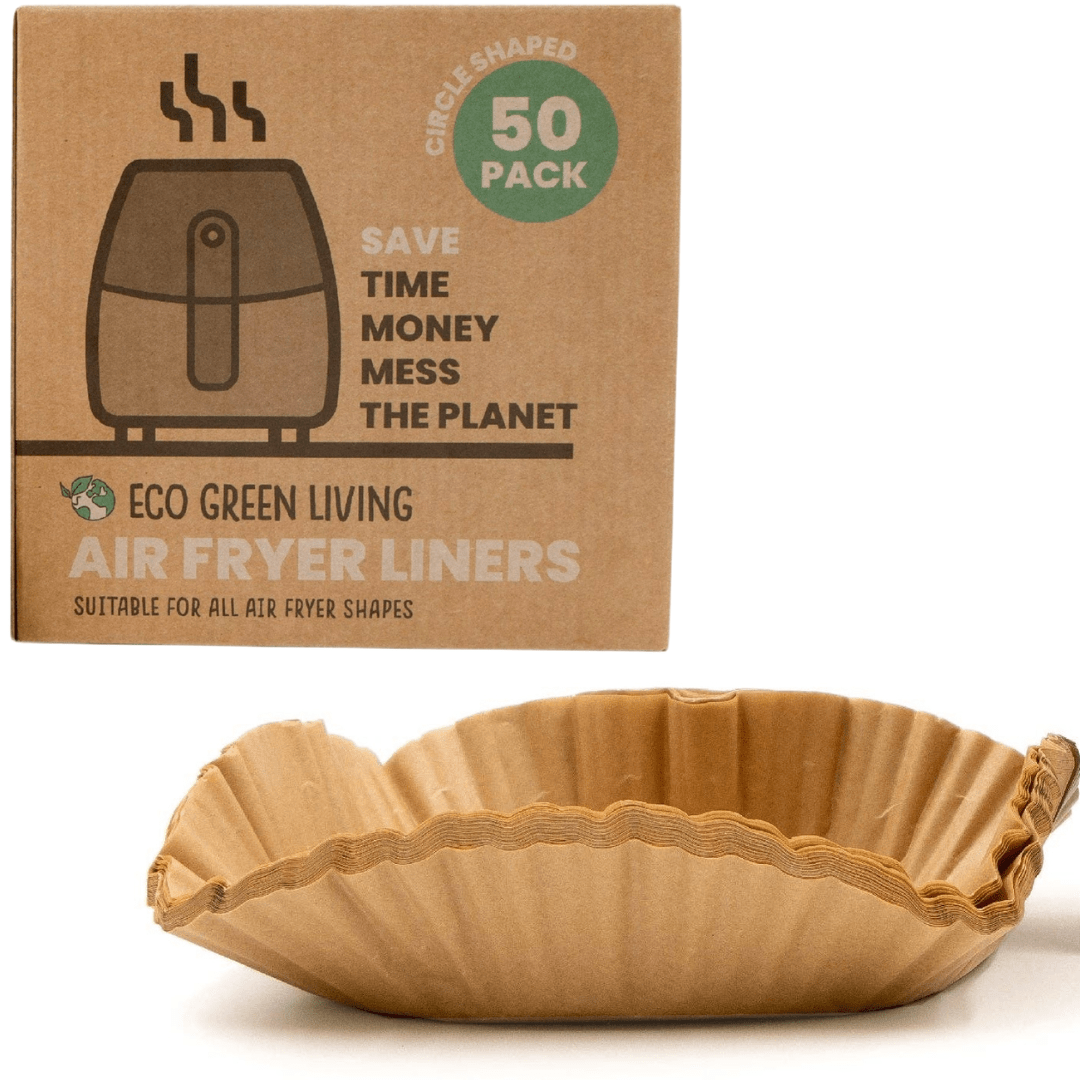 Eco Green Living Compostable Air Fryer Liners 50 Pack – Plastic-Free & Grease-Resistant