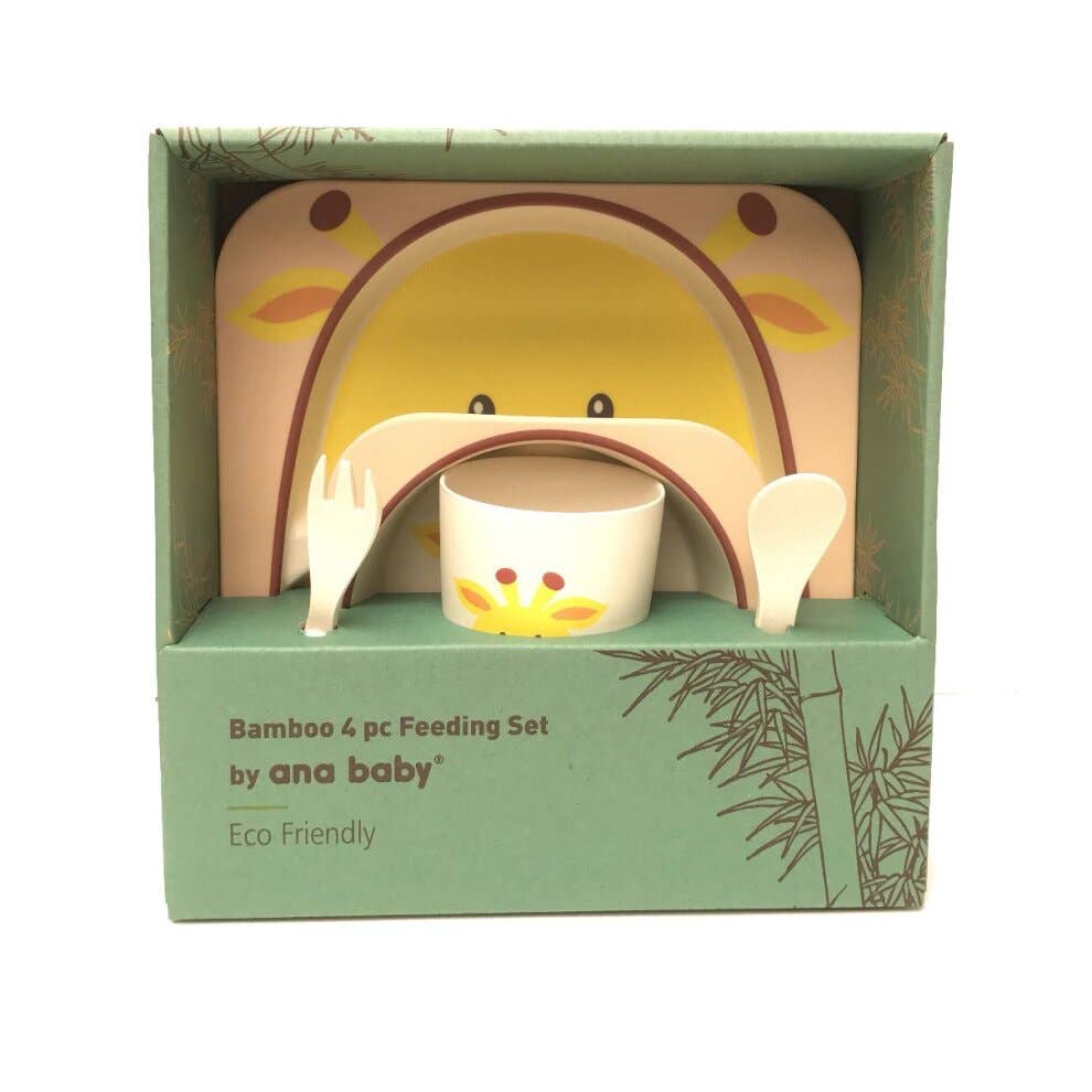 Zebra Bamboo Kids Dinner Set – 5 Piece Eco-Friendly Tableware