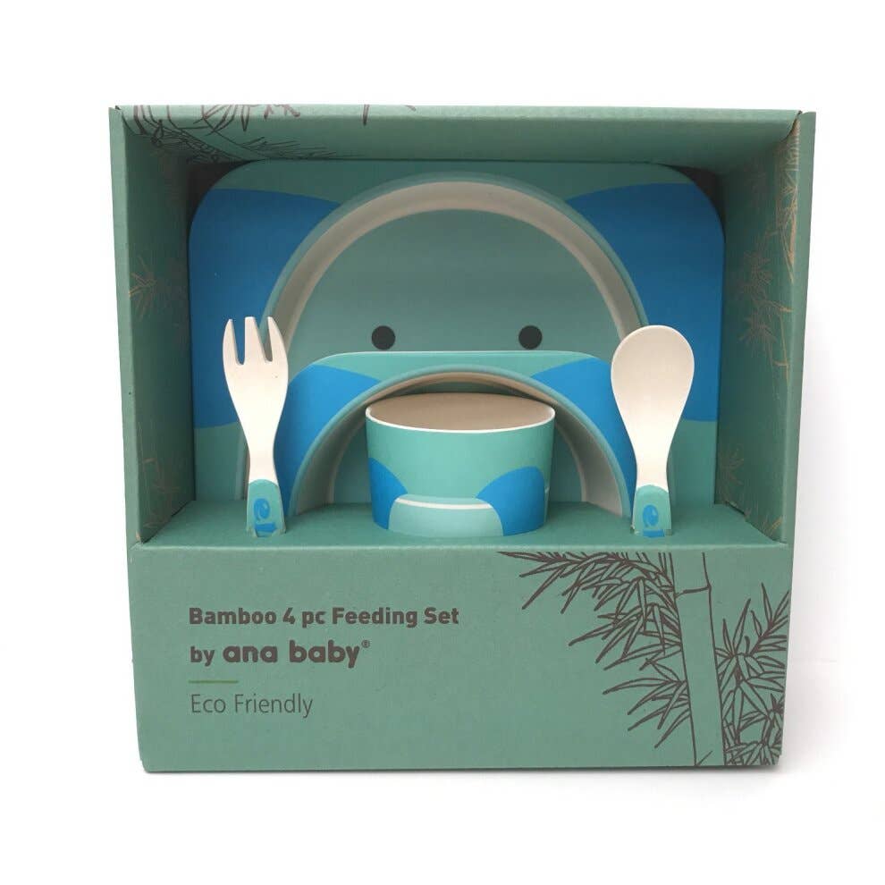 Elephant Bamboo Kids Dinner Set – 5 Piece Eco-Friendly Tableware
