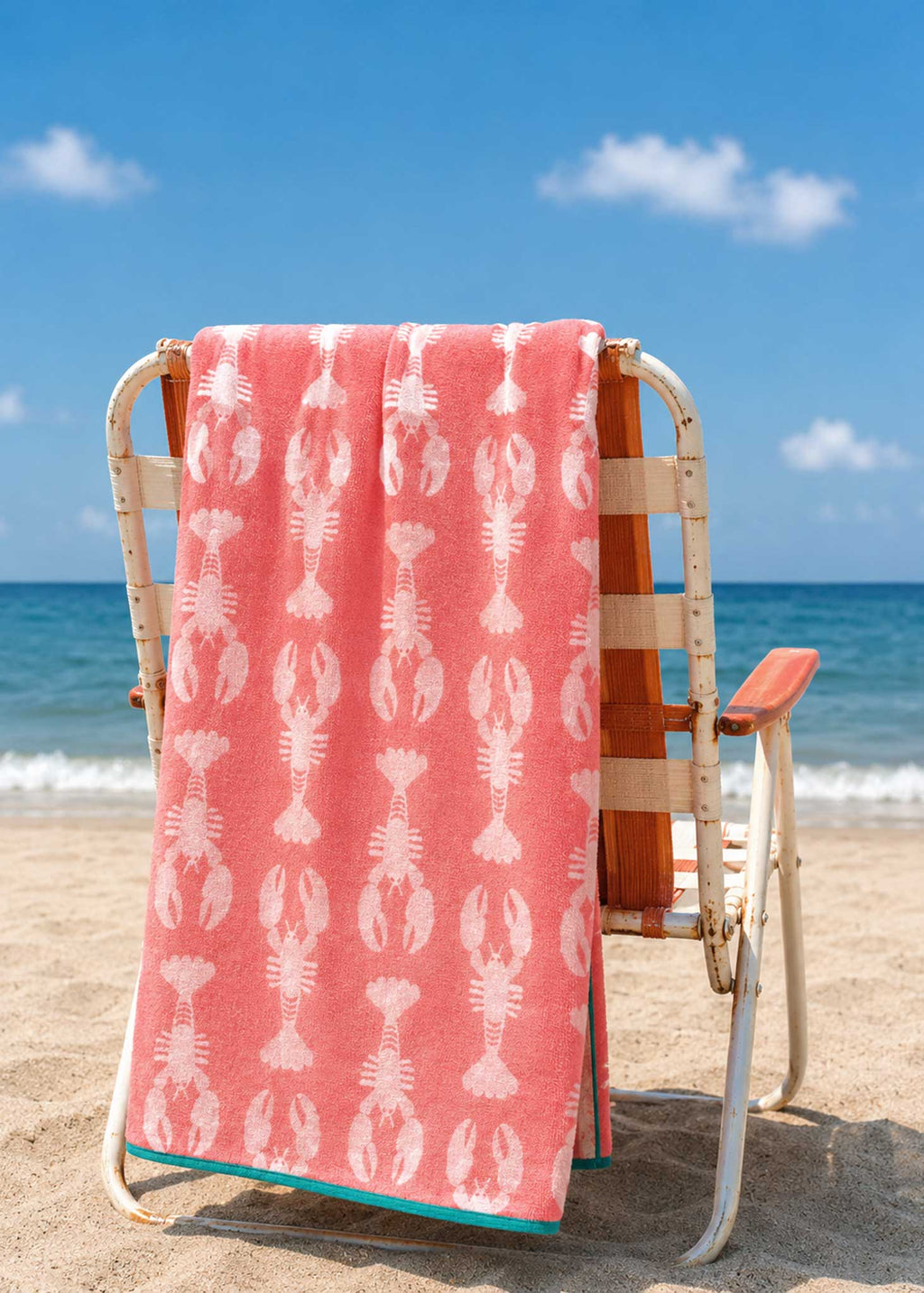 Lobsters Organic Cotton Towels (Pink)
