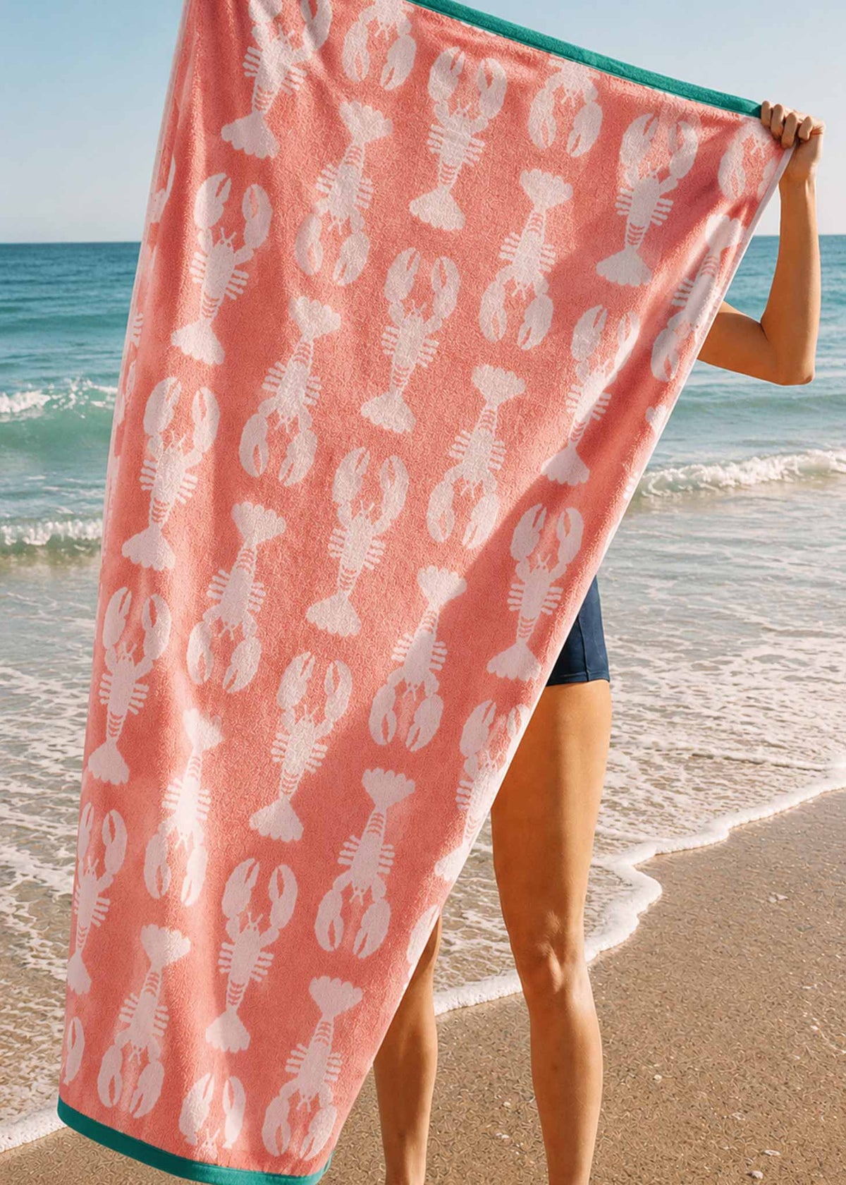 Lobsters Organic Cotton Towels (Pink)