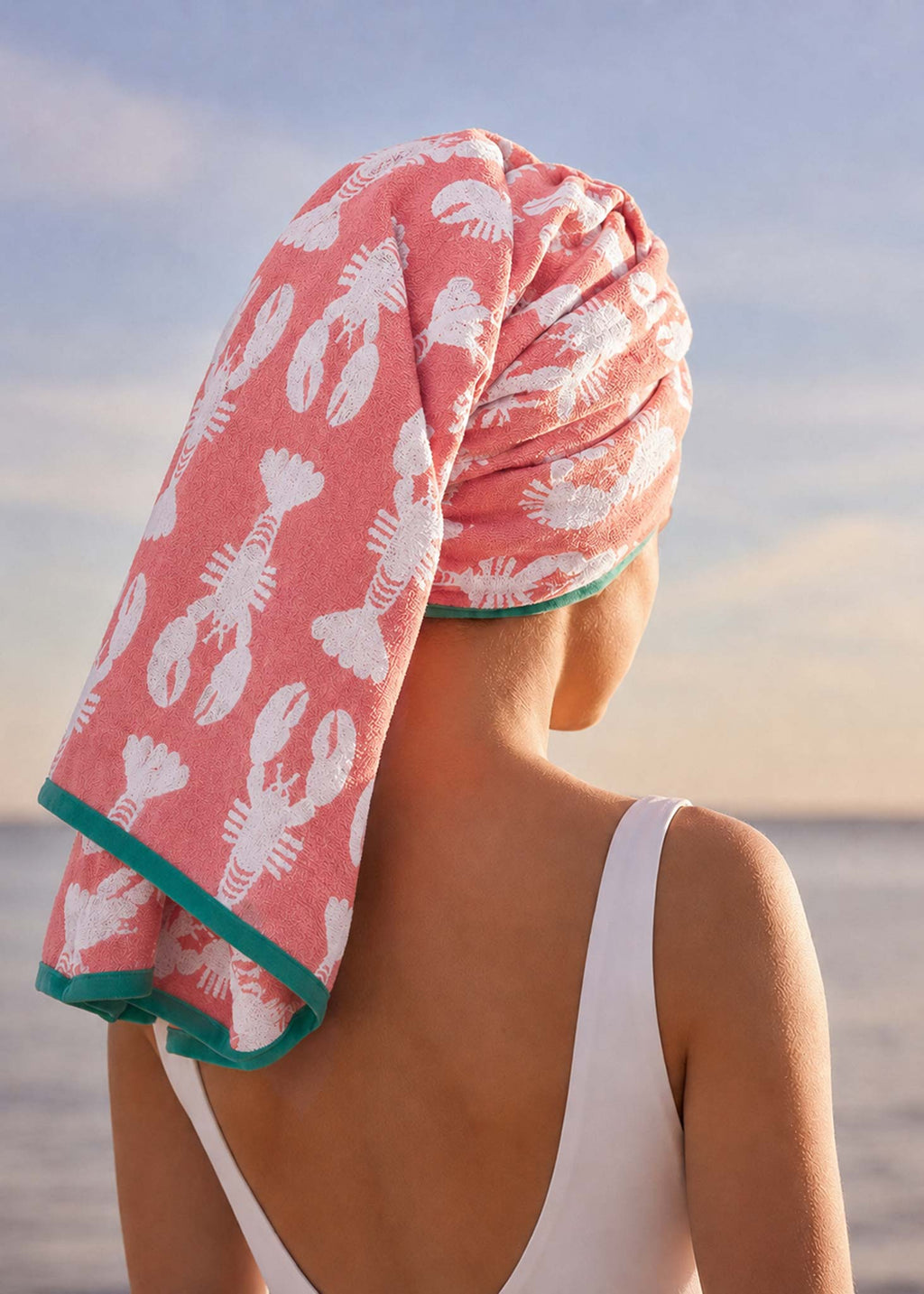 Lobsters Organic Cotton Towels (Pink)