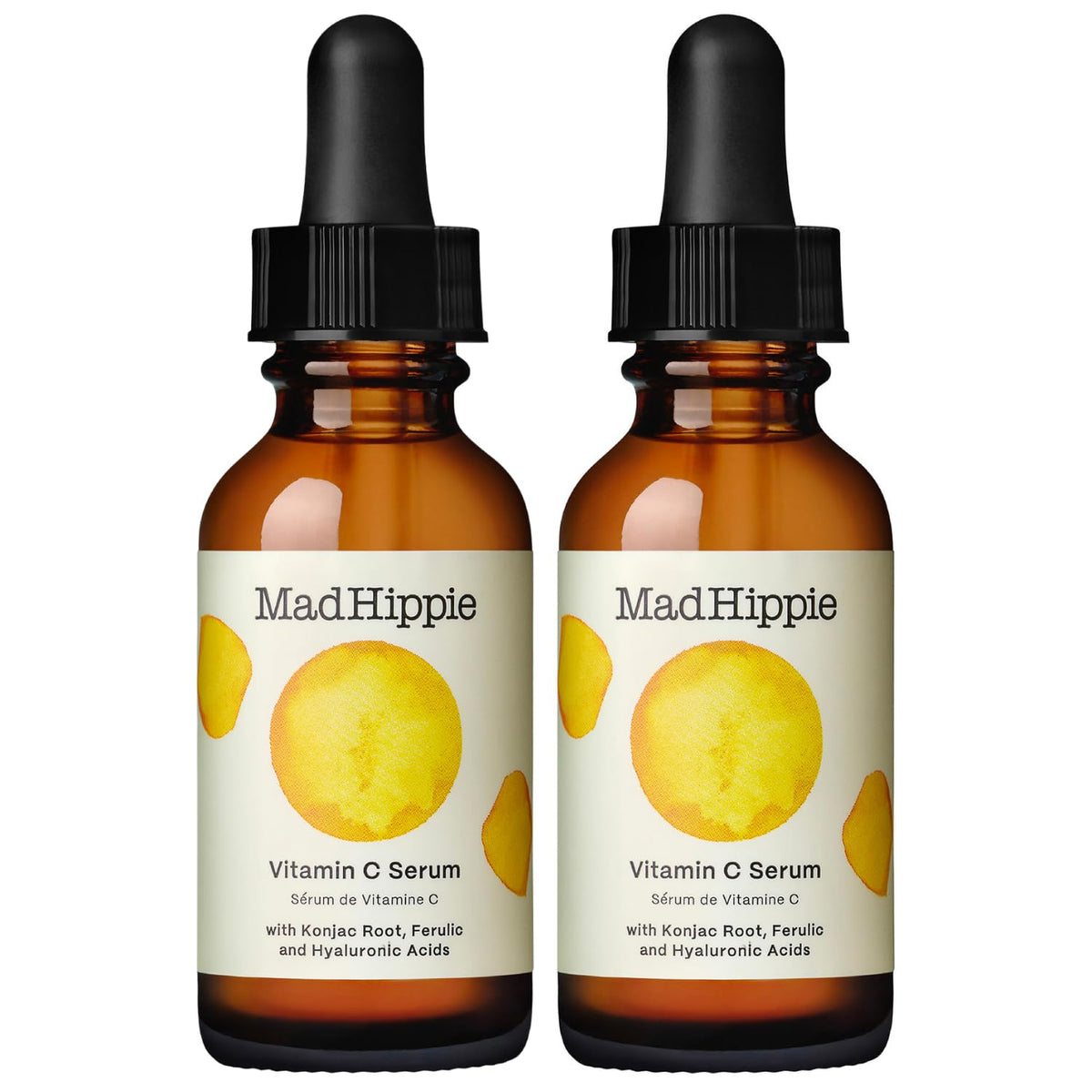 Mad Hippie Vitamin C Serum for Face – Hyaluronic Acid, Ferulic Acid & Vitamin E (2 Pack) | Cruelty-Free Skincare