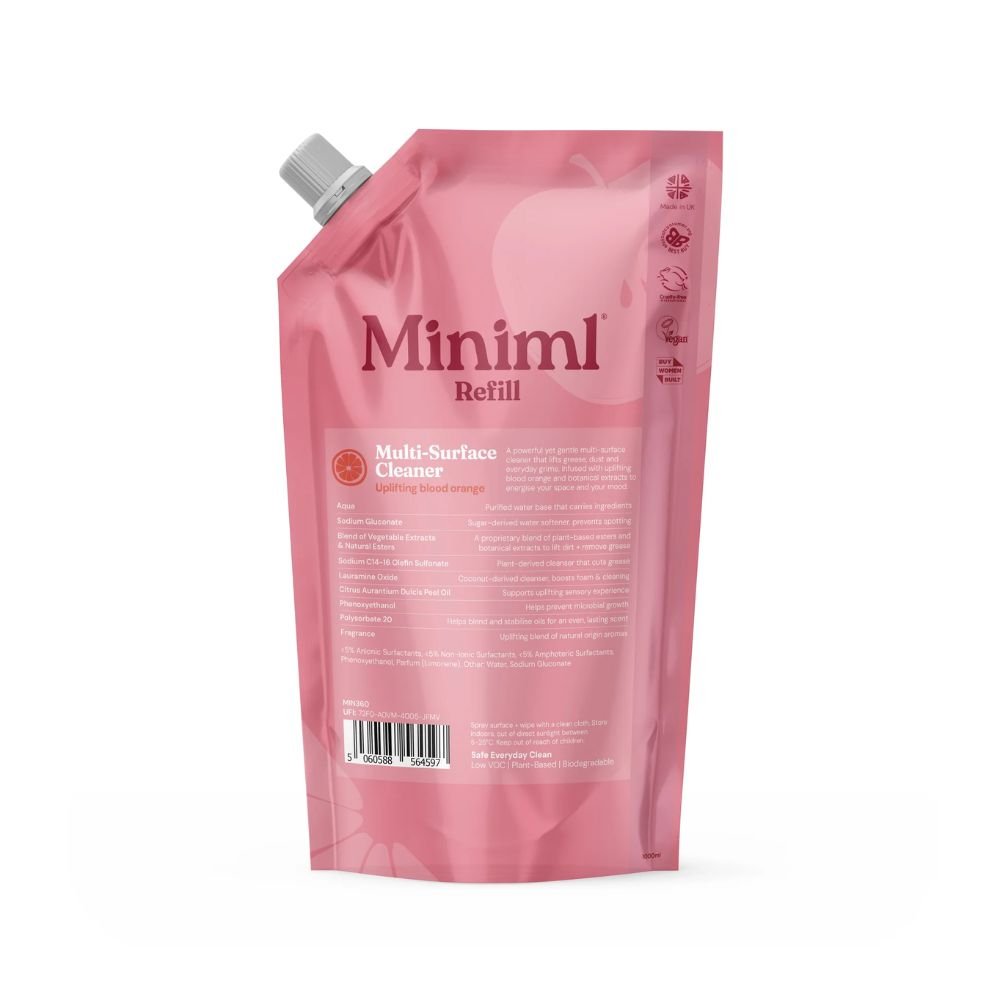 Miniml Blood Orange Multi-Surface Cleaner 1L Refill | Fast and Effective Cleaning