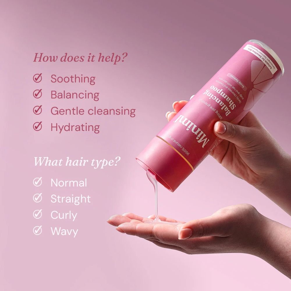 Miniml Pink Grapefruit + Aloe Vera Balancing Shampoo 1L Refill | Gentle Daily Cleanse