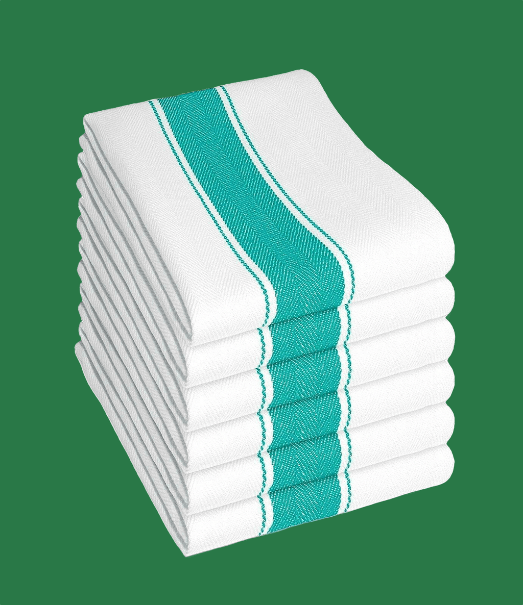OLIVIA ROCCO Herringbone Tea Towels 100% Cotton Pack Of 6 50 By 75 Cm High Absorbency