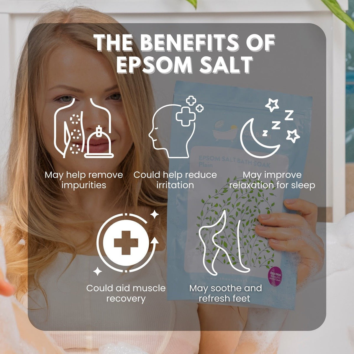 Eco Bath London Plain Epsom Salt Bath Soak - Pouch | 500g & 1000g