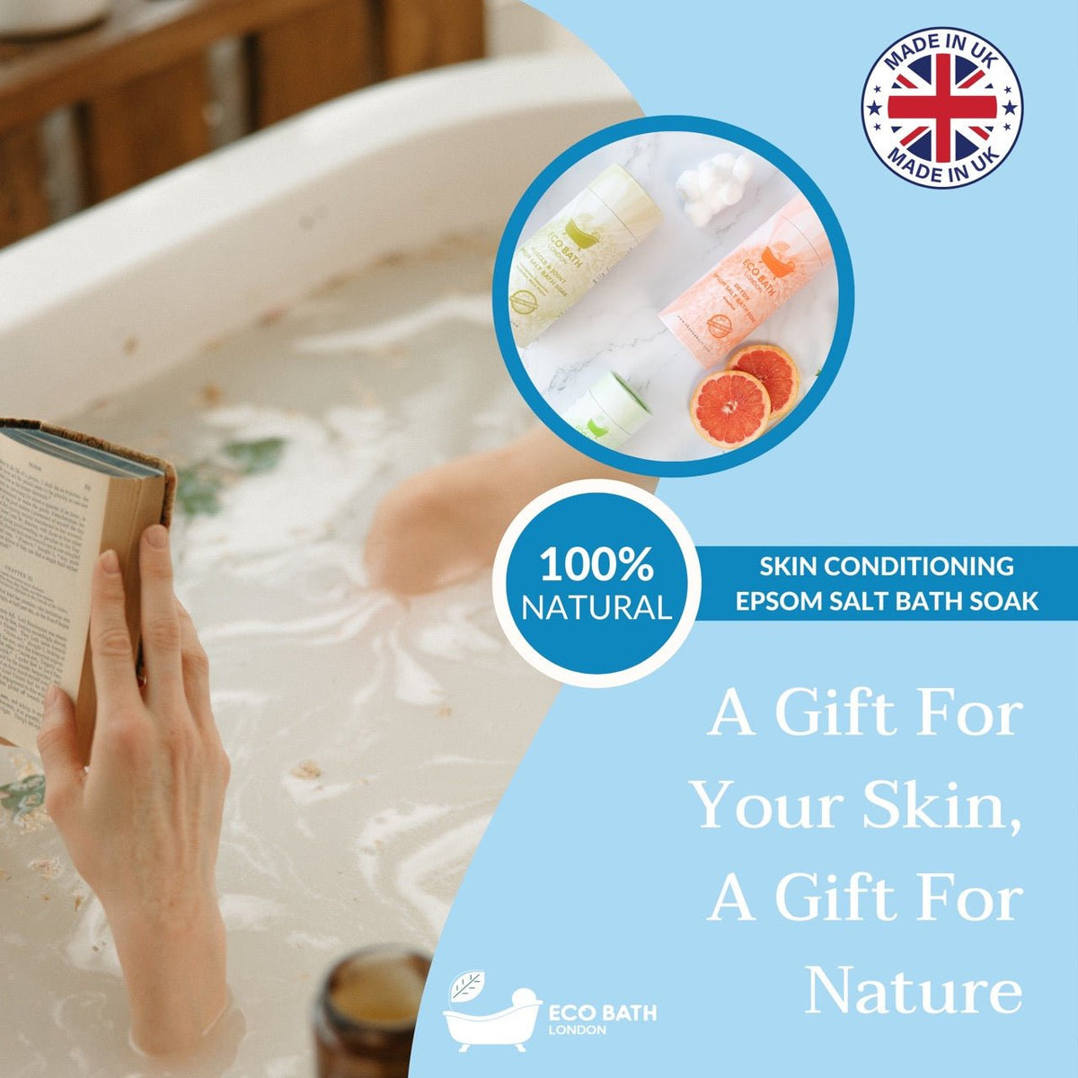 Eco Bath London Skin Conditioning Epsom Salt Bath Soak - Tube