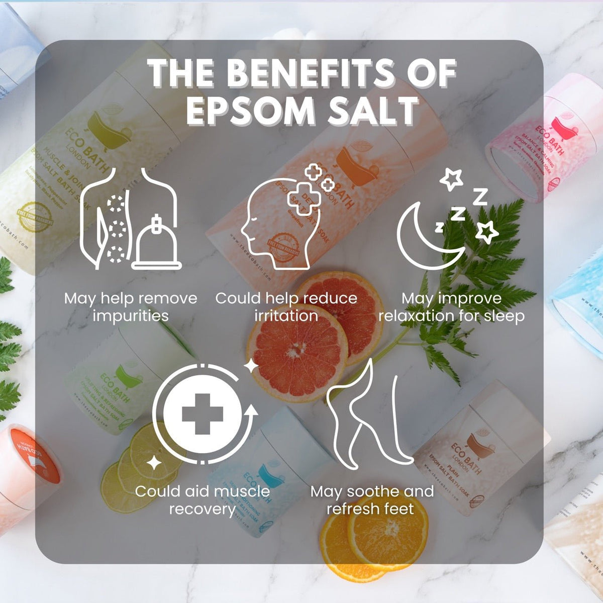 Eco Bath London Skin Conditioning Epsom Salt Bath Soak - Tube