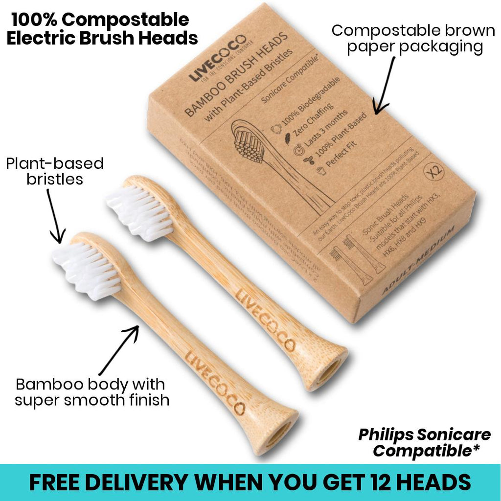 LiveCoco™ Philips Sonicare compatible Electric Brush Heads (Medium)
